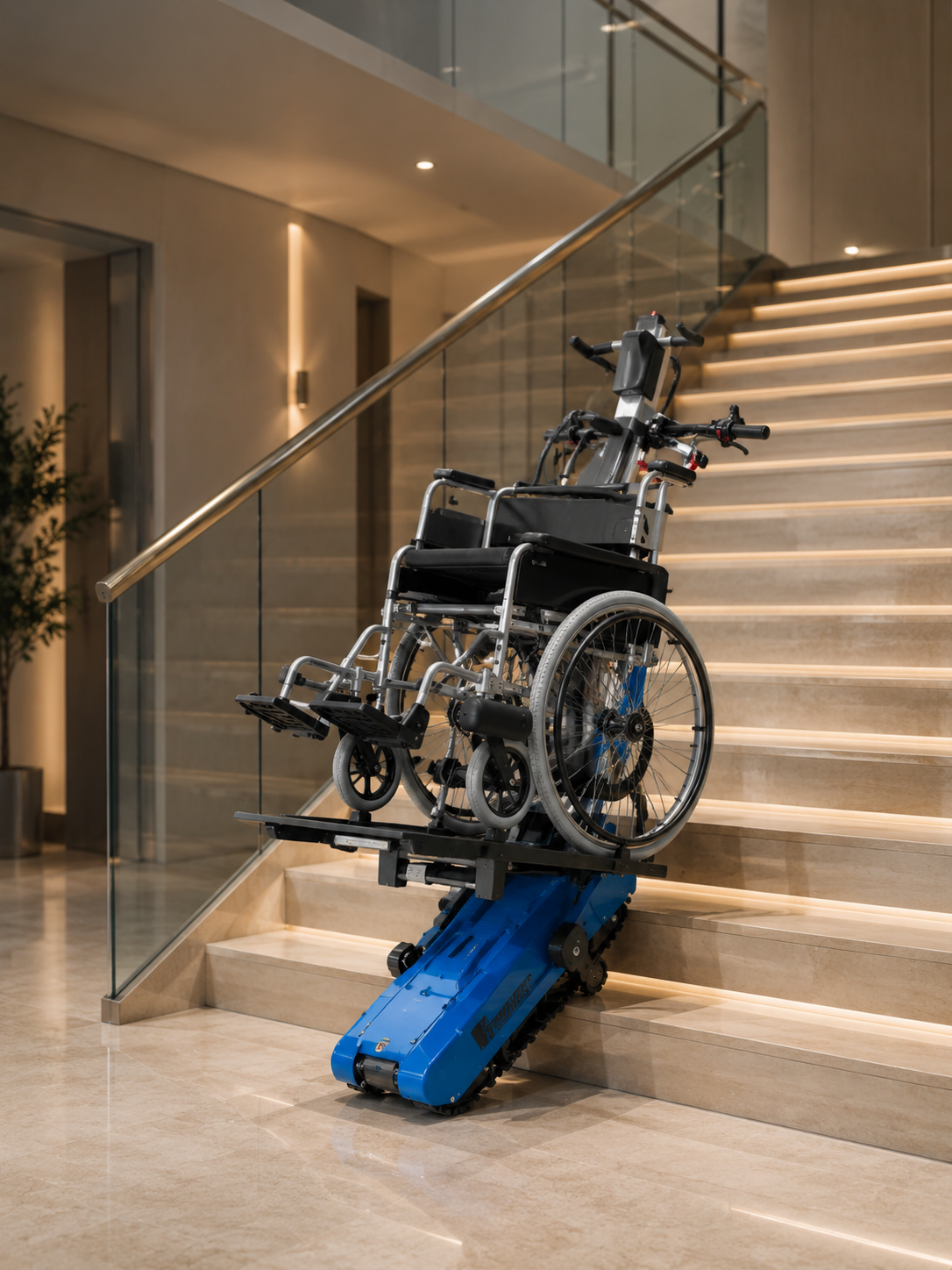 Elevator cu șenile Vimec T09 Roby și scaun rulant