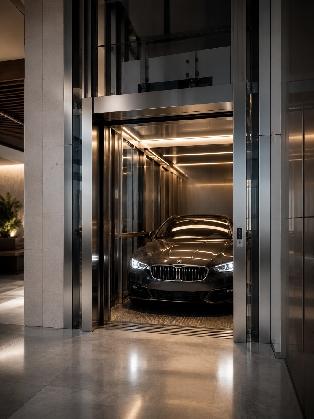 Lift pentru automobile într-un interior premium